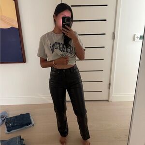 Agolde Black Leather Pants